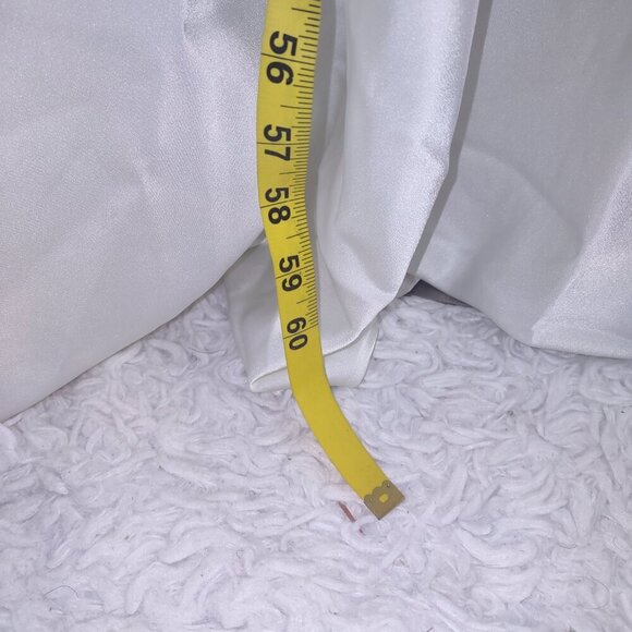 Calvin Klein Ivory Satin Sequin Strap Ruched Bodice Cross Back Maxi Dress M (EST - Picture 7 of 13